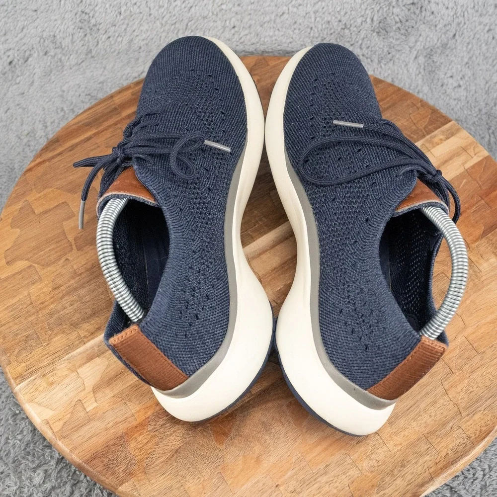 Mens 8.5 Cole Haan Grand Troy Knit Wingtip Oxford Shoes Marine/Ombre Blue C33768